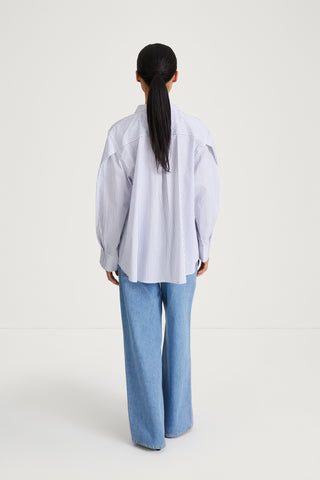 Janis shirt blue white stripe stylein back image