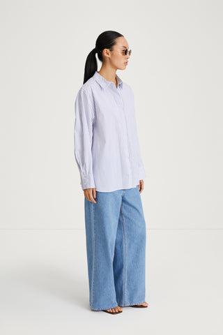 Janis shirt blue white stripe stylein side image