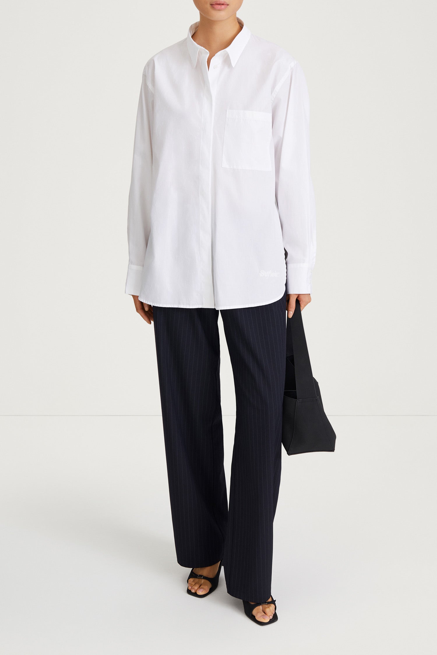 jansell cotton shirt white womenswear stylein model image