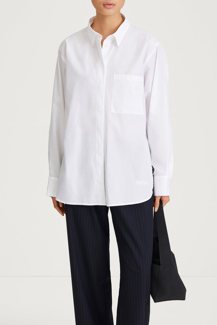 jansell cotton shirt white womenswear stylein close up