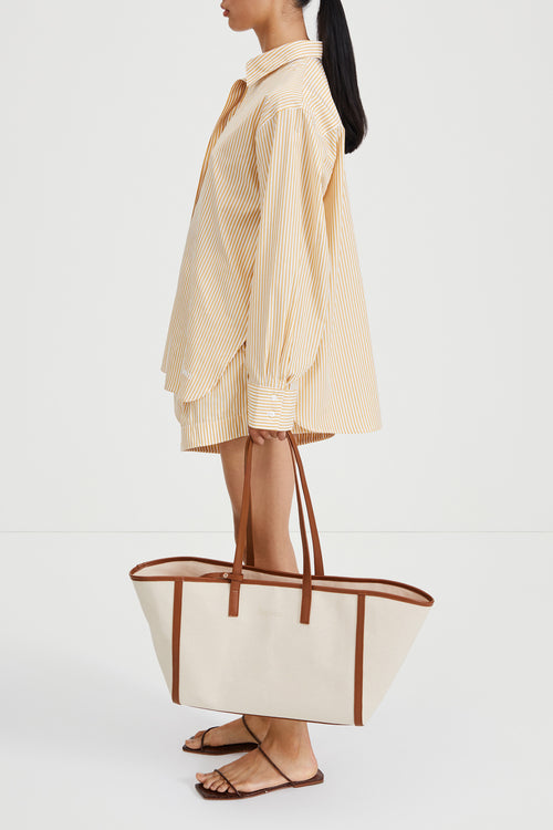 Jansell shirt yellow white striped stylein side image