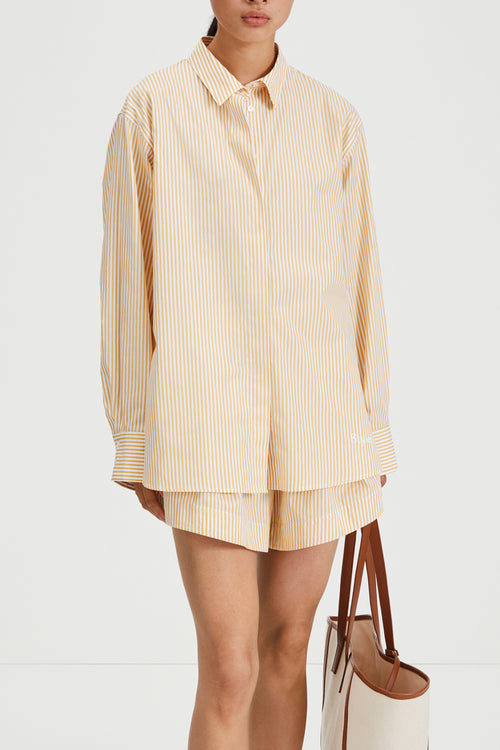 Jansell shirt yellow white striped stylein front image