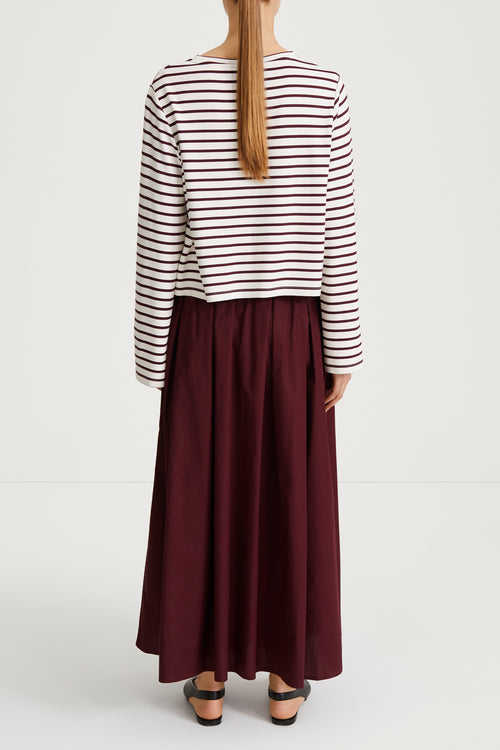 jerry burgundy striped top womenswear stylein back