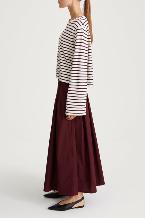 jerry burgundy striped top womenswear stylein side