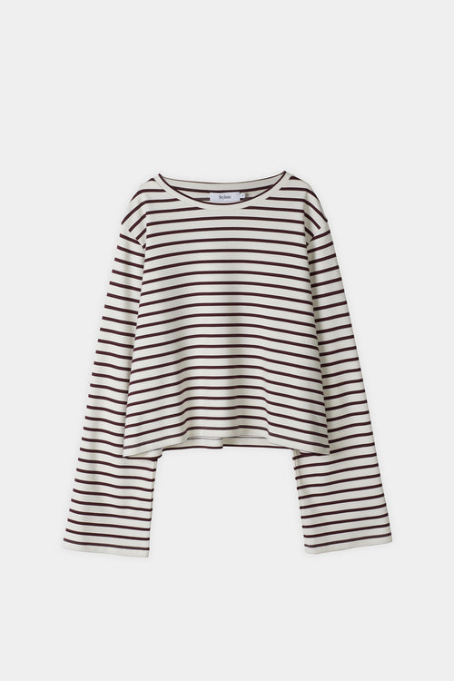 jerry burgundy striped top womenswear stylein front