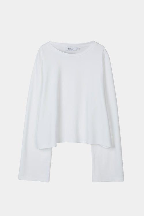 Jerry long sleeve top cream stylein model image front