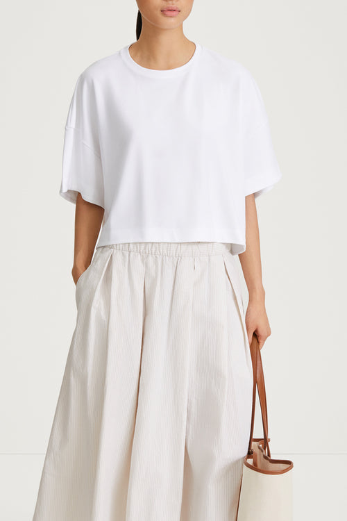 Jimmy tshirt cropped boxy white stylein front image