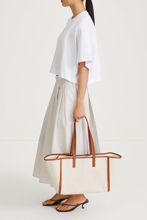 Jimmy tshirt cropped boxy white stylein side image