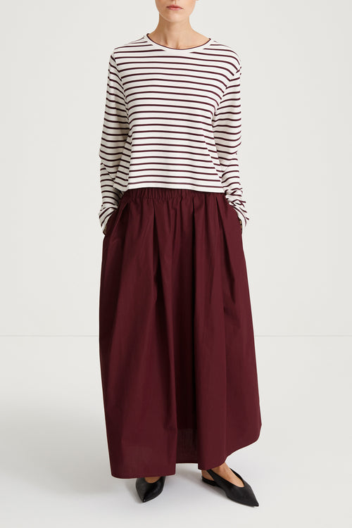 jorina maxi skirt burgundy stylein front