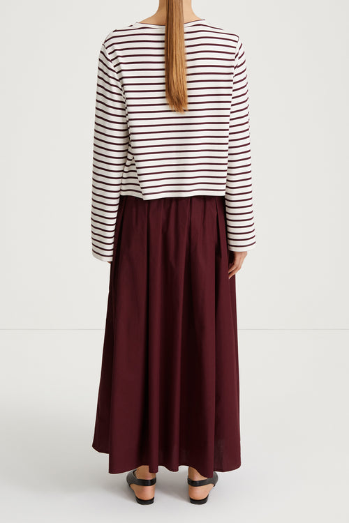 jorina maxi skirt burgundy stylein back