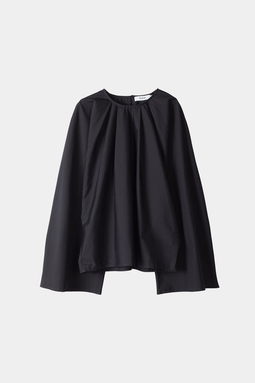 Juli shirt voluminous tio wide sleeves rounded neckline pleats black stylein packshot