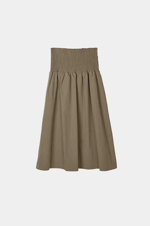 Sabrina trench skirt mud a line smocked yoke stylein front image