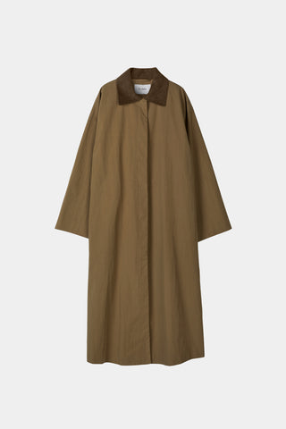 Sylvia coat loose flared trench wide sleeves army green khaki stylein packshot