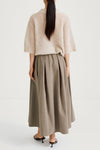 Mud khaki maxi trench skirt stylein sorina back model image