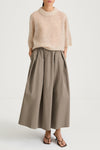 Mud khaki maxi trench skirt stylein sorina front model image