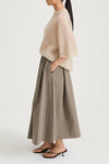 Mud khaki maxi trench skirt stylein sorina side model image