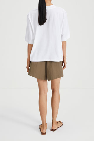 Sonya shorts flared utility pockets army green khaki stylein back image