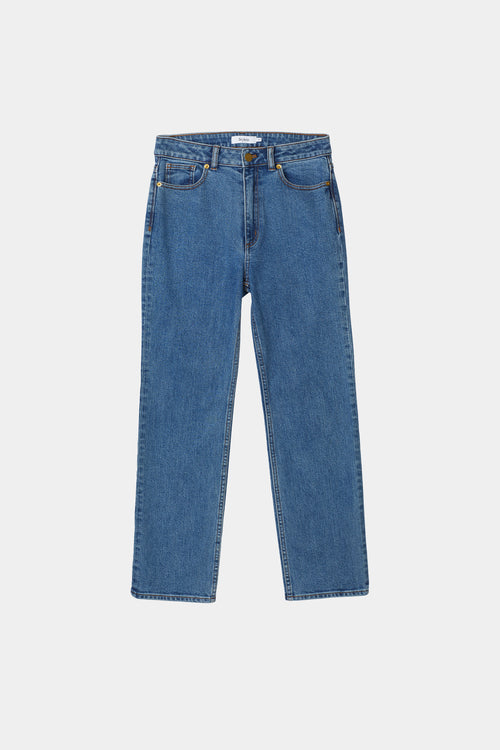 CROPPED STRAIGHT FIT DENIM - KINGSTON MID BLUE