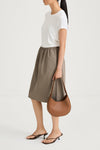 Knee long skirt khaki trench stylein sorrel side model image