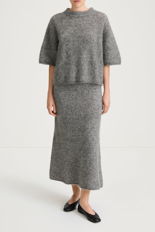 knitted grey tshirt stylein nour front