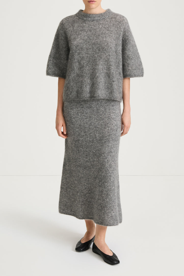 knitted grey tshirt stylein nour front