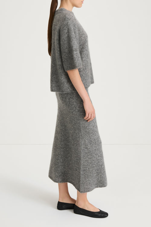 knitted grey tshirt stylein side