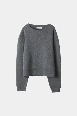 knitted sweater crew neck HavenMid Grey stylein packshot