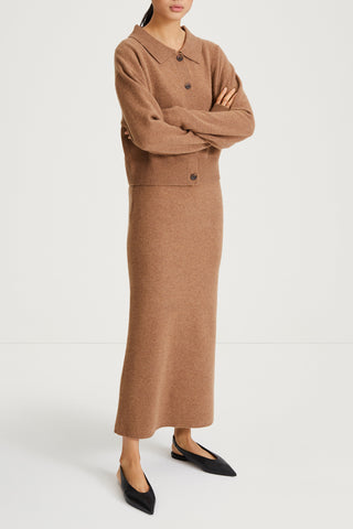 maxi knitted skirt harmonia beige stylein side image