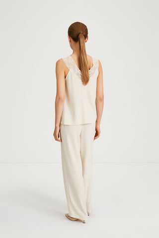 Mede top lace sleeveless cream stylein back image