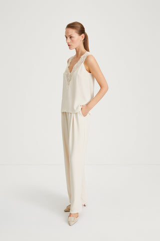 Mede top lace sleeveless cream stylein side image