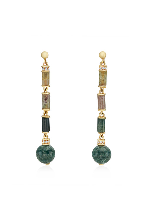 laura vann column longline earrings indian agate