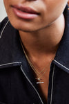 laura vann dylan enamel small t-bar neckalce brown model image