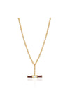 laura vann dylan enamel small t-bar neckalce brown