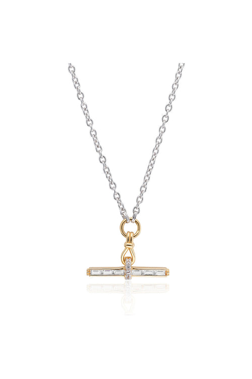 laura vann jeane t-bar necklace silver