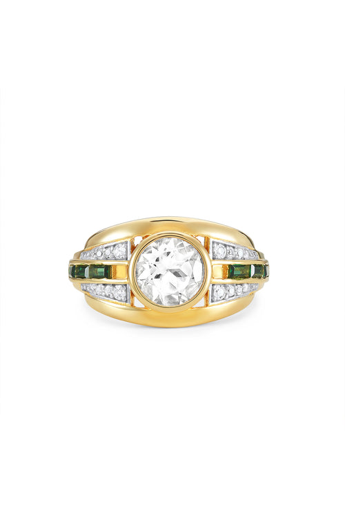 laura vann olive buckle round stone ring green packshot