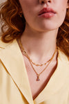 laura vann twisted link vintage chain necklace gold model image