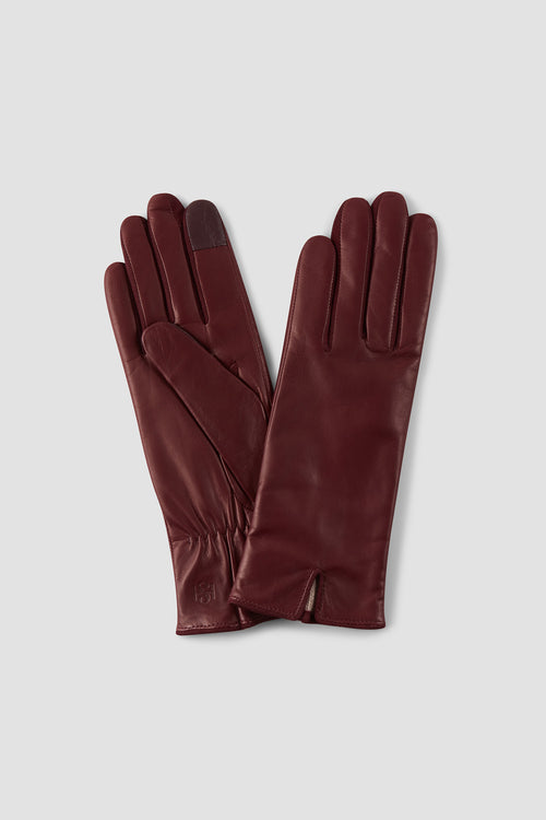leather gloves
 burgudny handsome essentials vino 