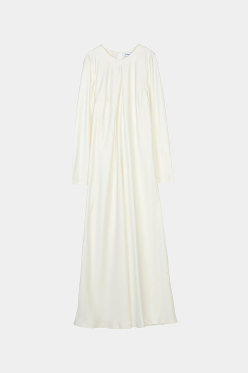 white dress satin-long stylein monica model image