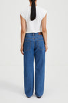 Kim mid blue loose fit low waist denim stylein back