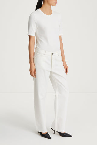 Kim denim loose fit mid waist voluminous overzised white stylein side image