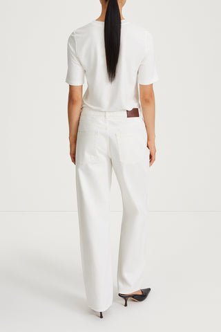 Kim denim loose fit mid waist voluminous overzised white stylein back image