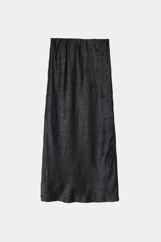 Mabel skirt creased satin ankle length flattering drape bias cut black stylein packshot
