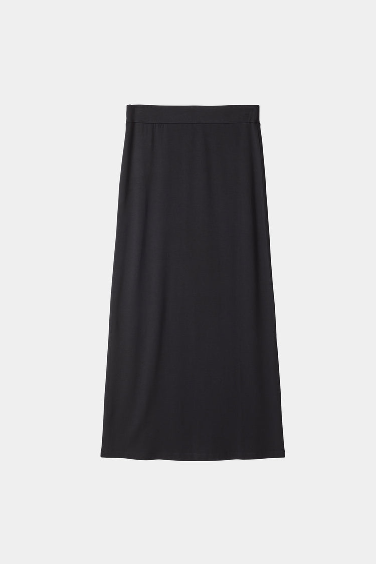 Claudi long skirt jersey subtly flared black stylein packshot