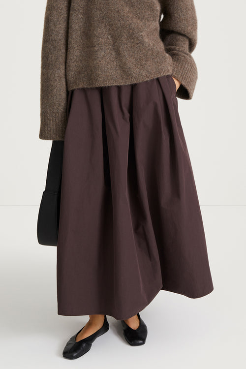 SORINA TRENCH SKIRT - COFFEE