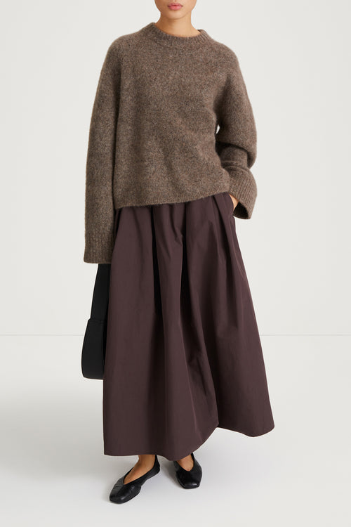 SORINA TRENCH SKIRT - COFFEE