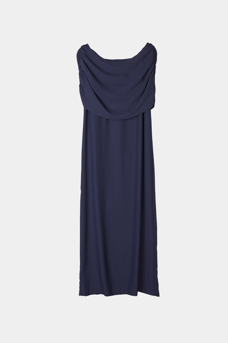 Macerata dress midnight navy boat neck maxi stylein packshot