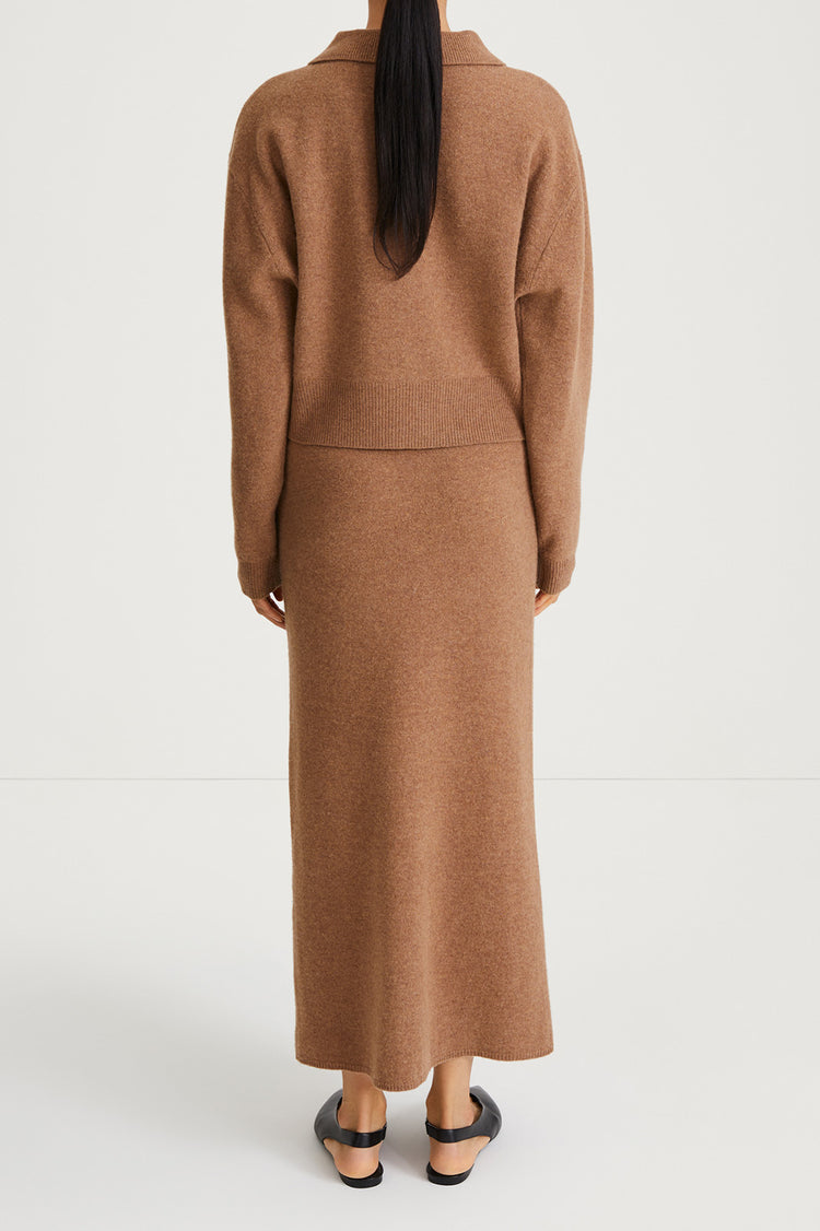 maxi knitted skirt harmonia beige stylein back