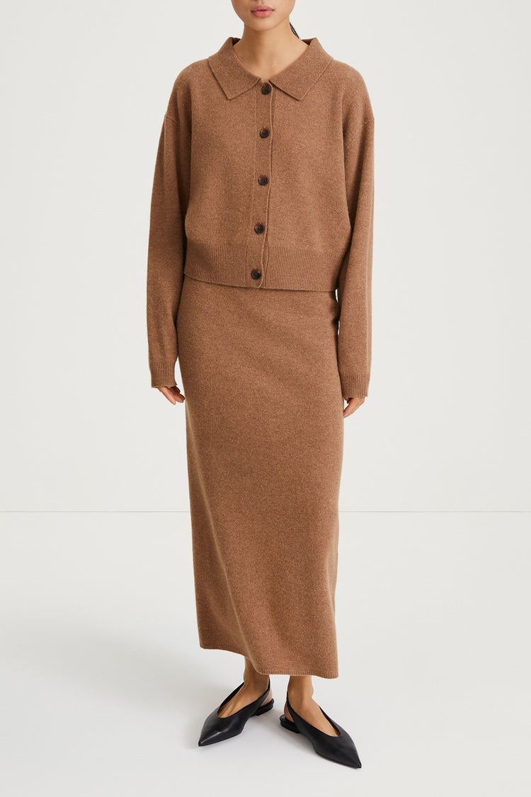 maxi knitted skirt harmonia beige stylein