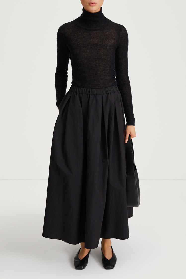 SORINA TRENCH SKIRT - BLACK