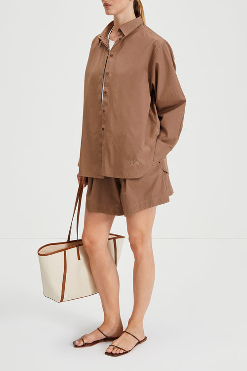 Jojo shorts flared mud brown stylein side image